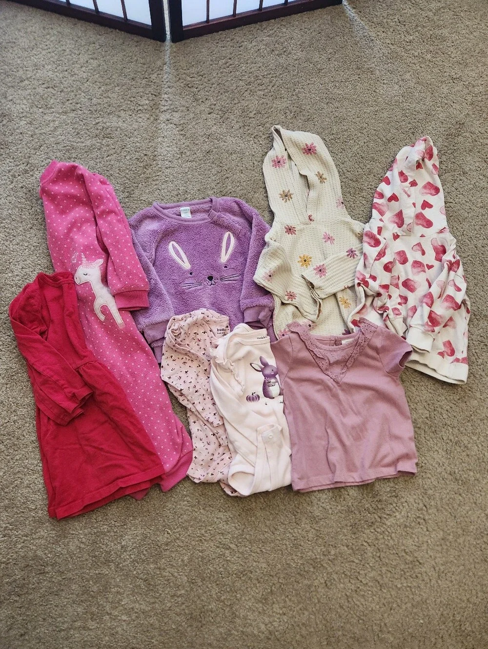 Mixed Lot of 18-24M Baby Girl Clothes Sweatshrts Bodysuits